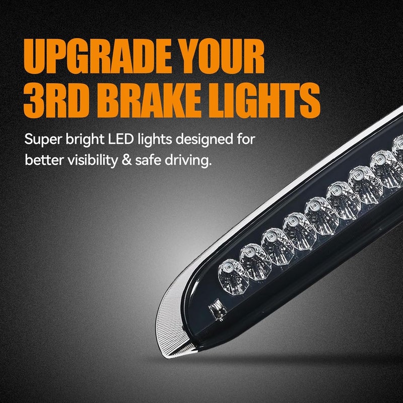 Cxdar Third 3rd Brake Light LED for 1998-2001 Ford Explorer, High Mount Rear Brake Lights Assembly for 98-01 Explorer, Waterproof Center Cab Lamp Stop Light (Black) - Image 3